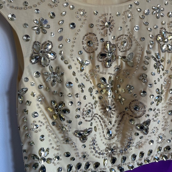 Beaded Embroidered floor length Evening Gown - Picture 2 of 5